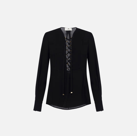 Blusa in georgette con lacci