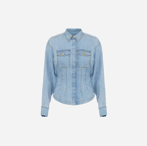 Camicia in denim con baschina