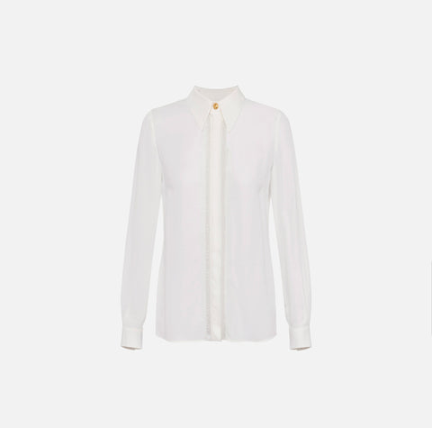 Camicia in georgette con bande lettering