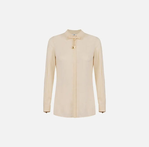 Elisabetta Franchi - Camicia In Georgette Stretch Con Fiocco
