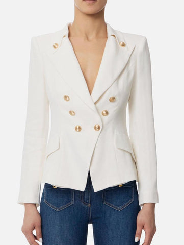 GIACCA IN GABARDINA DI MISTO LINO CON BOTTONI LOGATI ELISABETTA FRANCHI