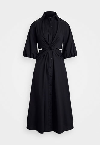 NALDA SILKY STRETCH COTTON - Shirt dress - black