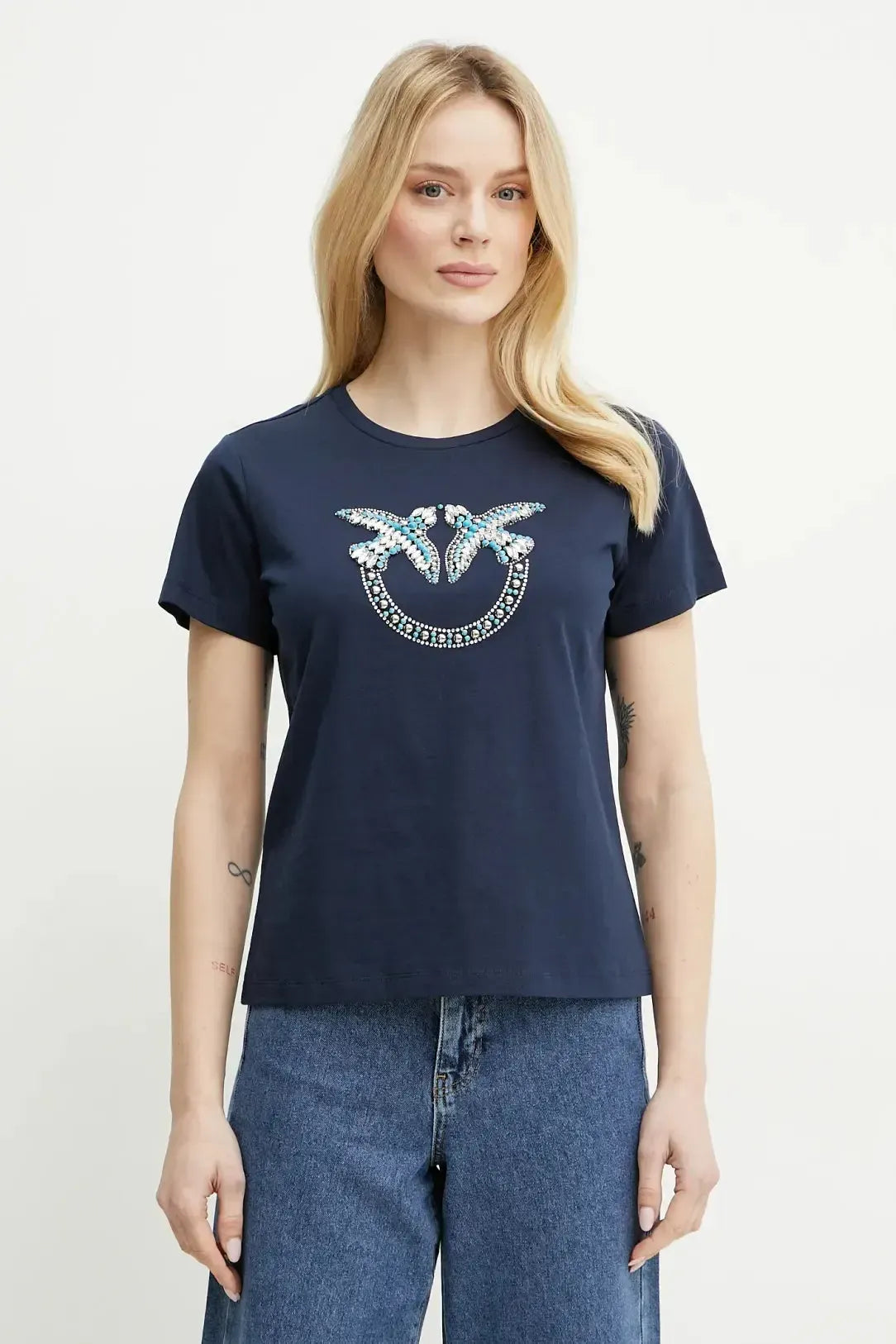 Tシャツ・カットソー PINKO Silk top Blu Pinko T-shirt in cotone | ANSWEAR.it