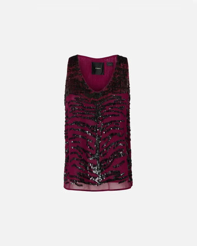 Top Paillettes Ricamo Zebra