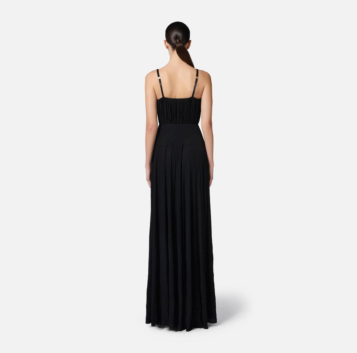 Abito Red Carpet in jersey lurex con fiore ricamato