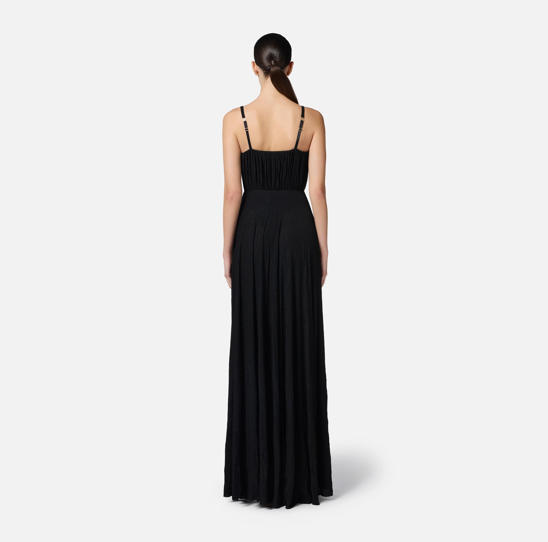 Abito Red Carpet in jersey lurex con fiore ricamato