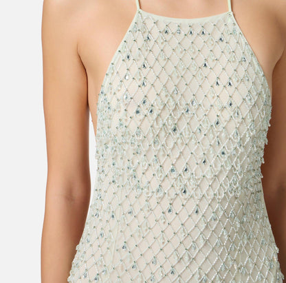 Abito Red Carpet in tulle con cristalli all-over