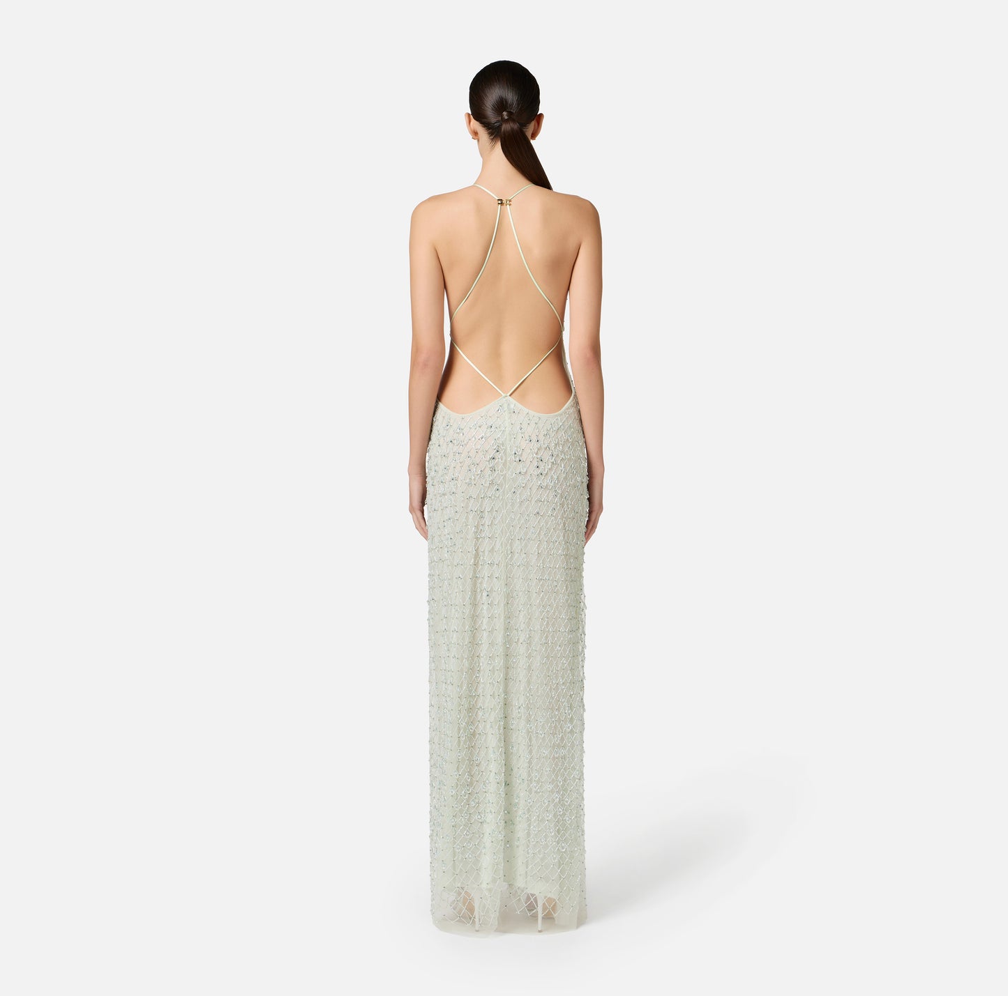 Abito Red Carpet in tulle con cristalli all-over