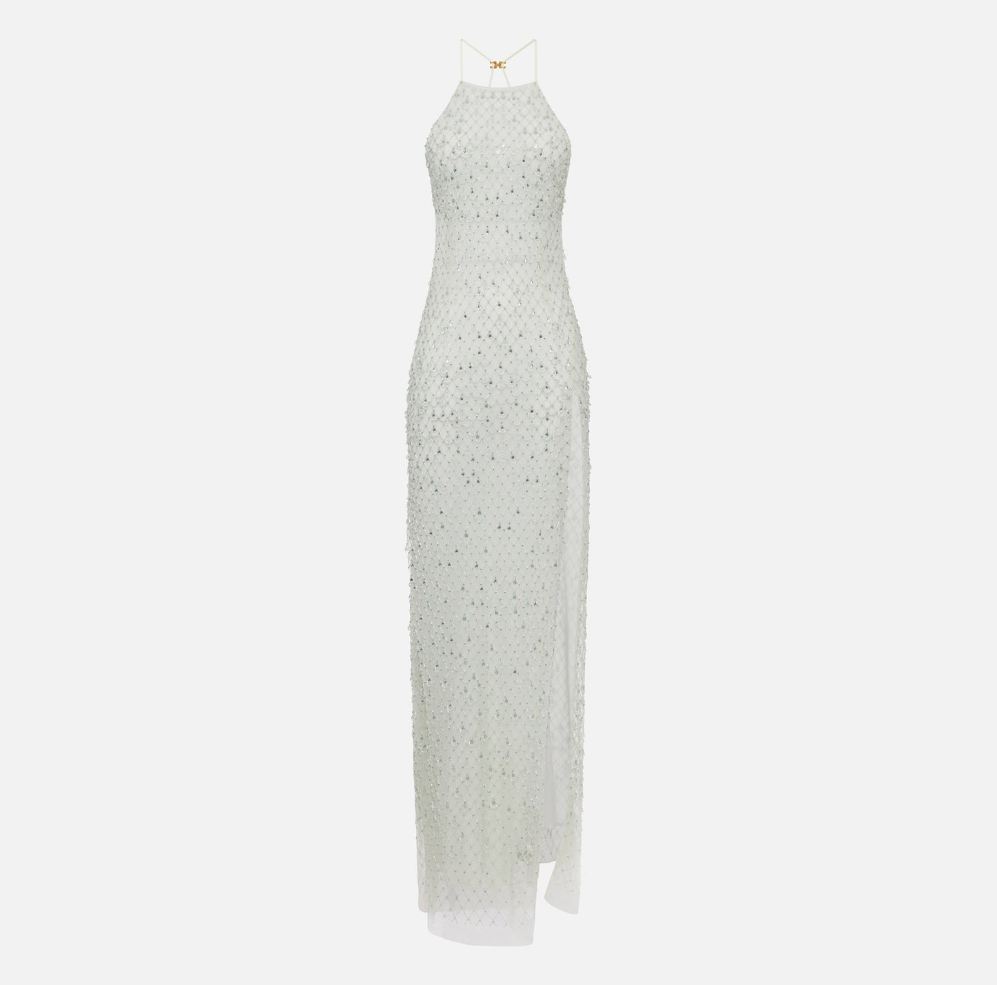 Abito Red Carpet in tulle con cristalli all-over