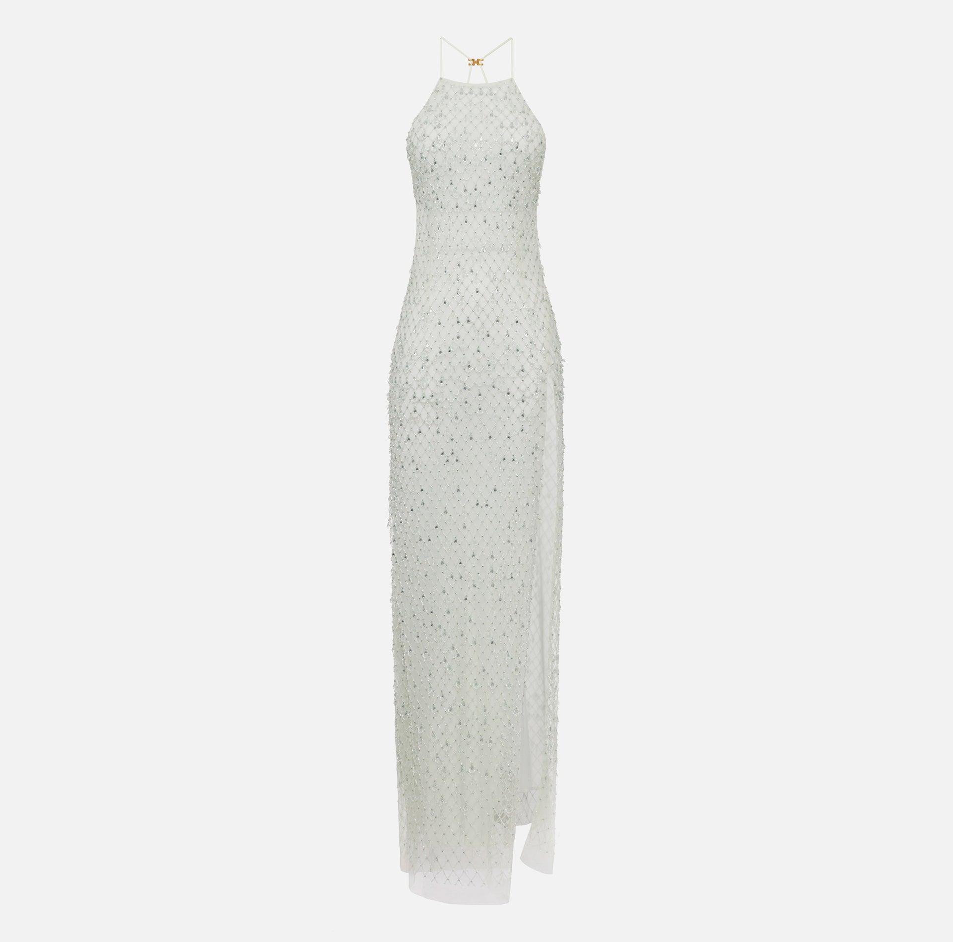 Abito Red Carpet in tulle con cristalli all-over