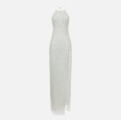 Abito Red Carpet in tulle con cristalli all-over