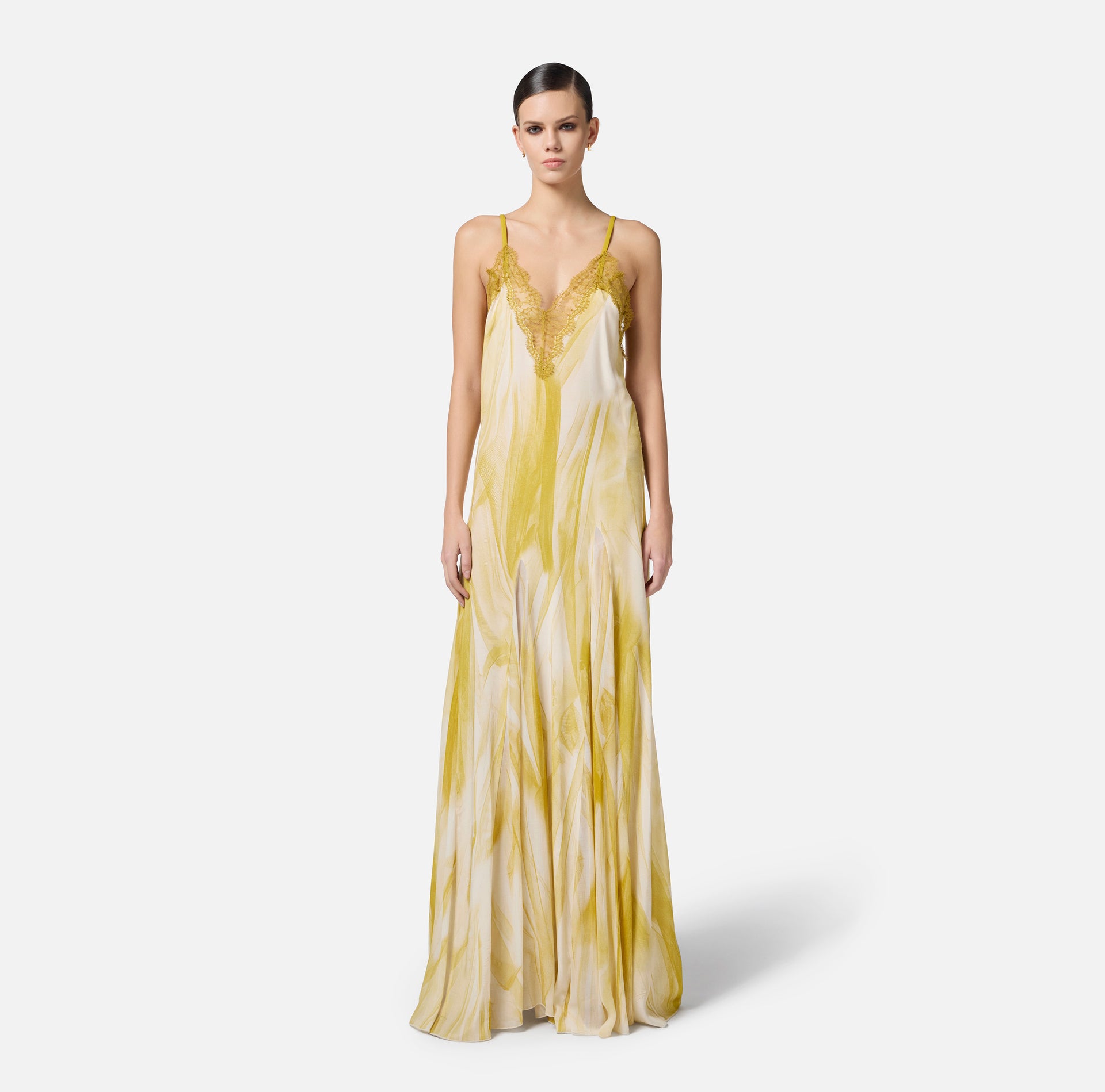 Abito Red Carpet in viscosa con stampa tulle
