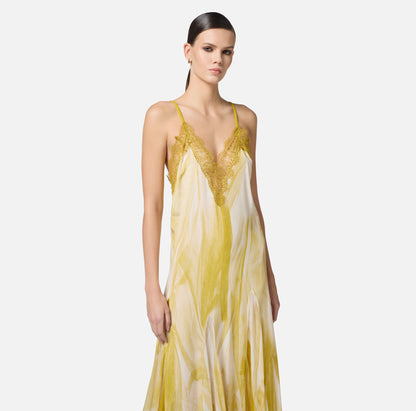 Abito Red Carpet in viscosa con stampa tulle