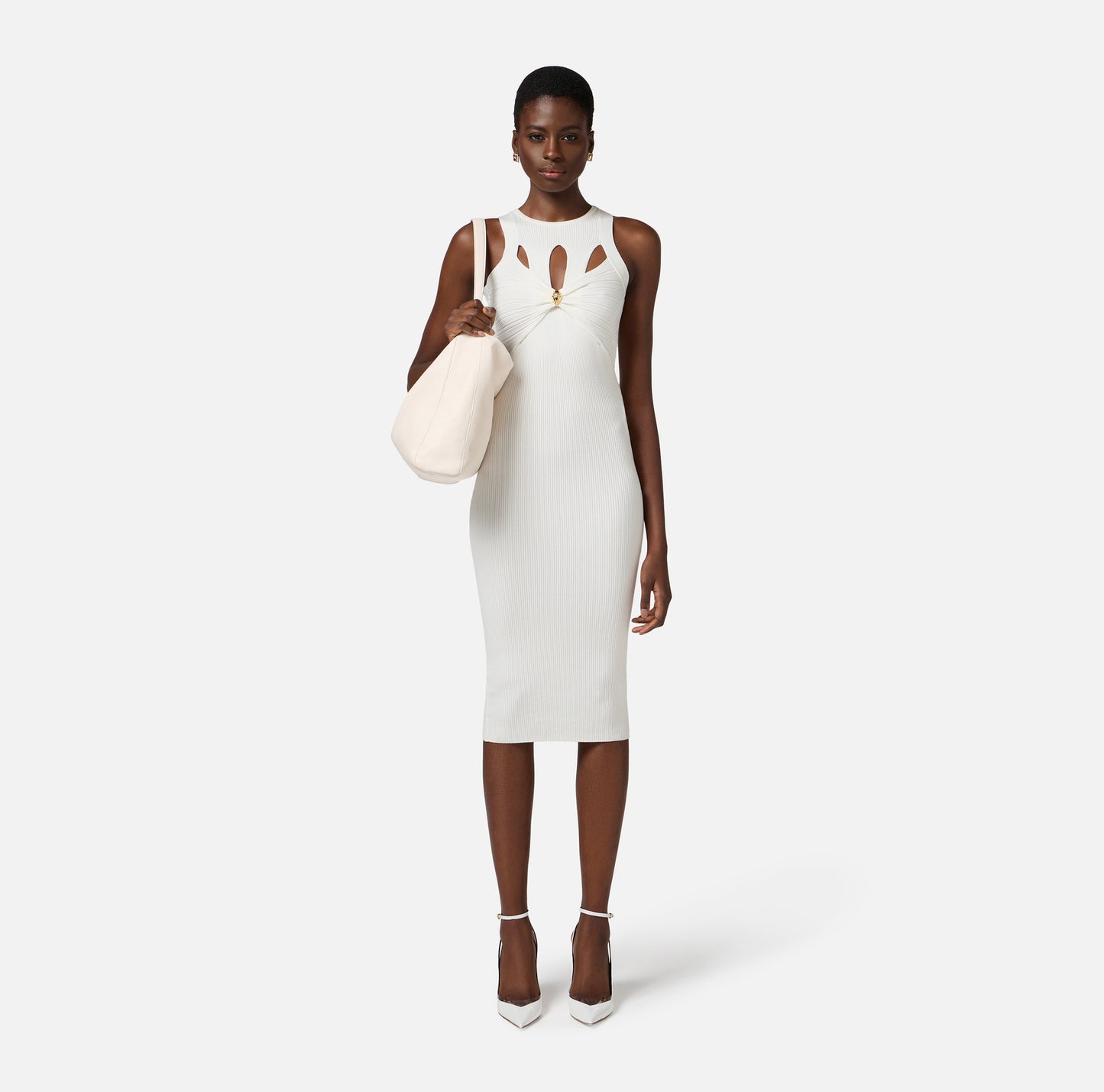Abito a costine con cut out
