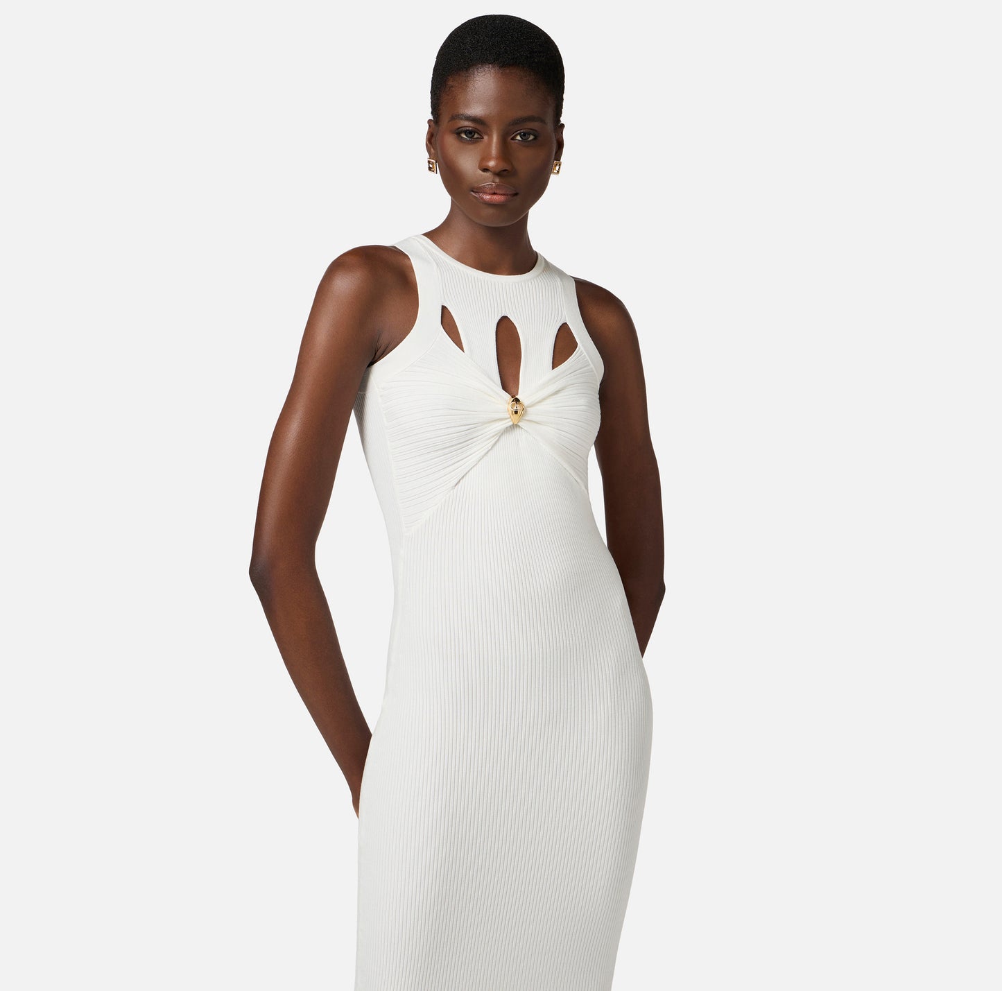 Abito a costine con cut out