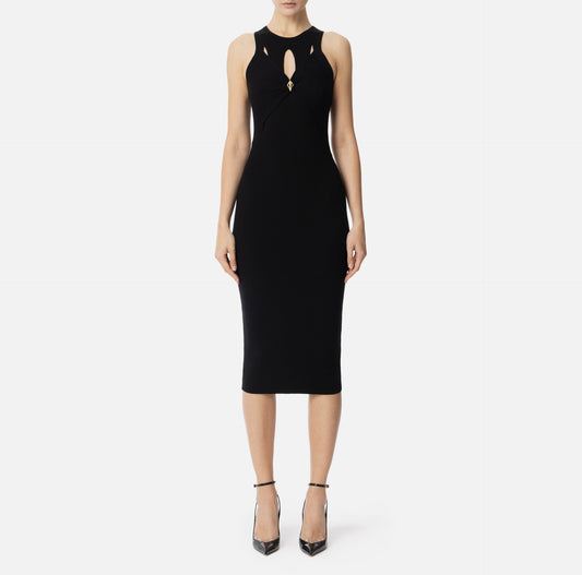 Abito a costine con cut out