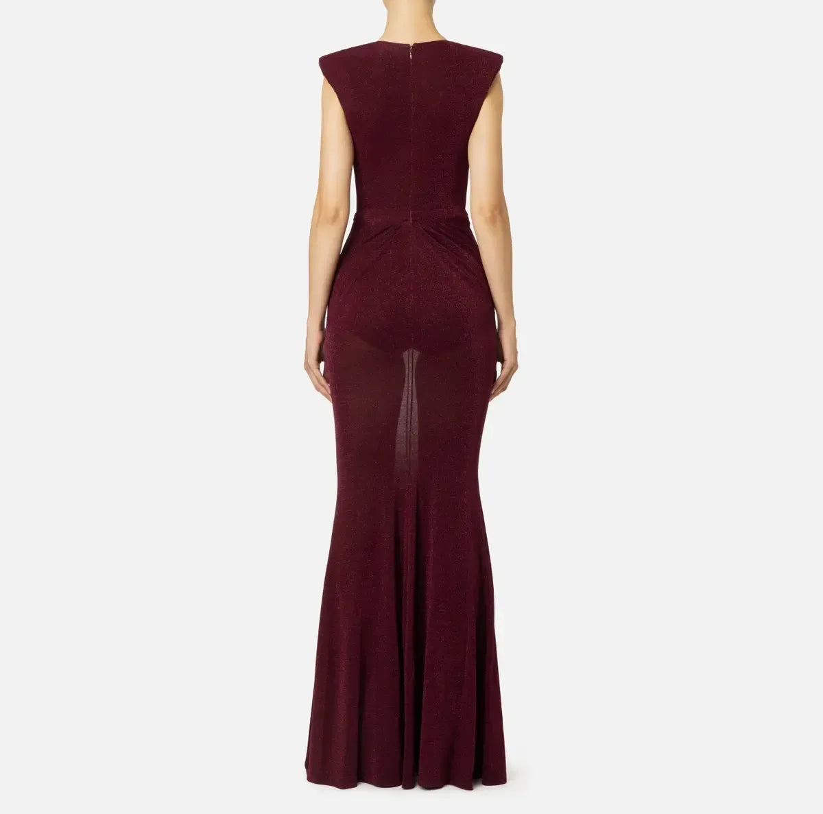 Abito red carpet in jersey lurex con reggiseno