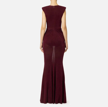 Abito red carpet in jersey lurex con reggiseno