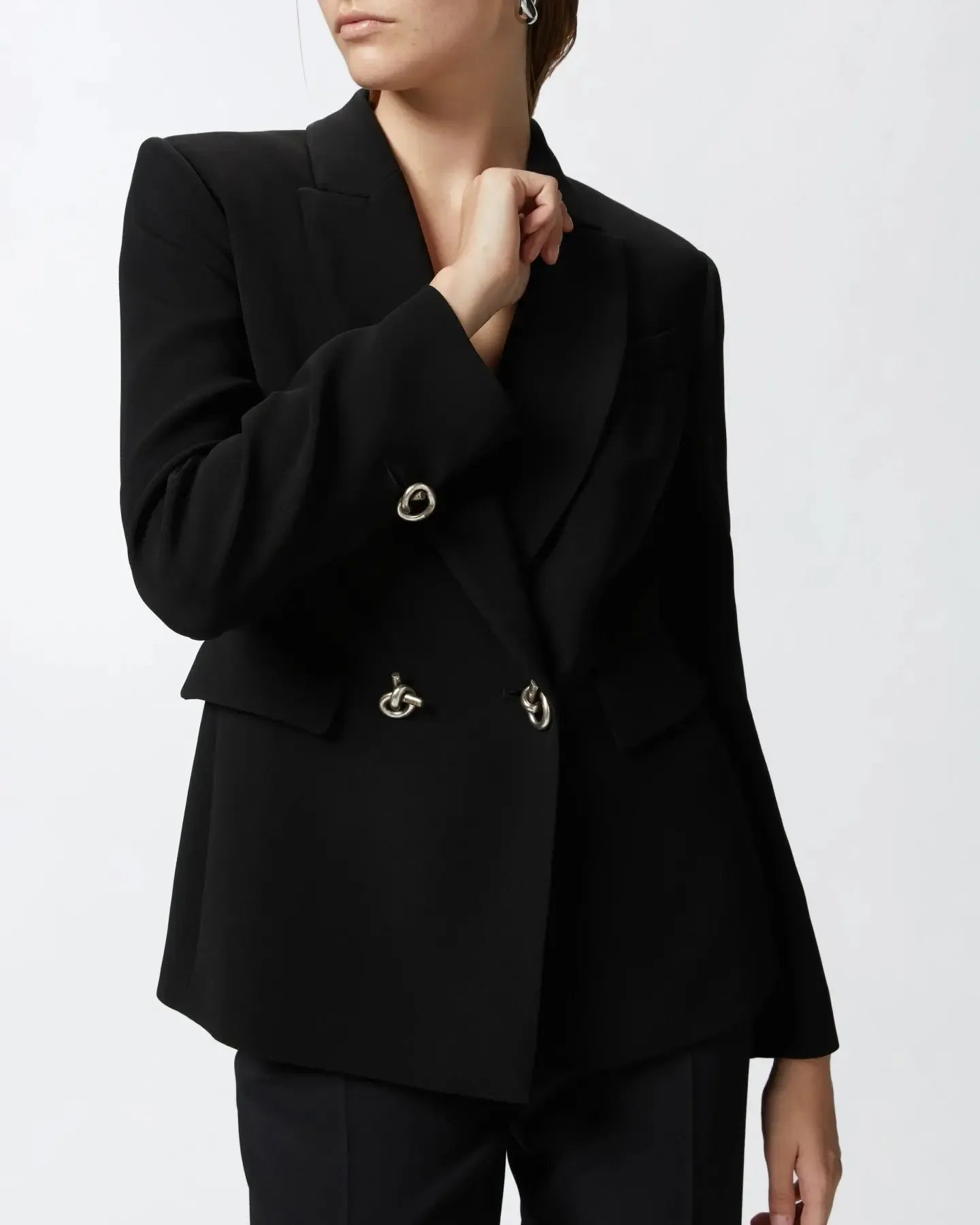 Blazer in cady tecnico con bottoni in metallo