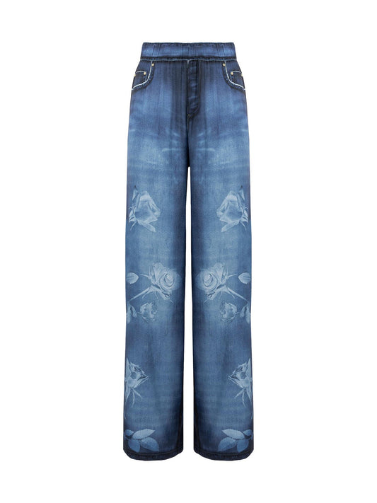 Blugirl Pantalone in raso effetto denim