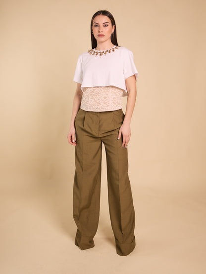 Blugirl Pantalone palazzo con tasche a filo