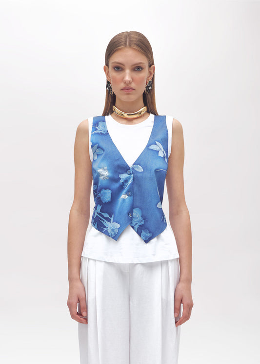 Blugirl T-Shirt oversize con stampa gilet