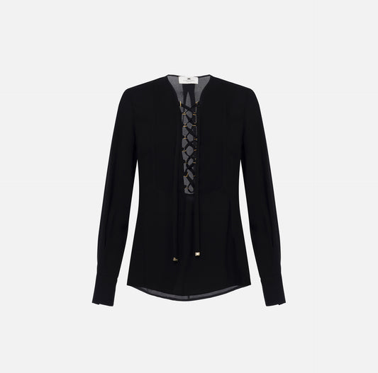 Blusa in georgette con lacci