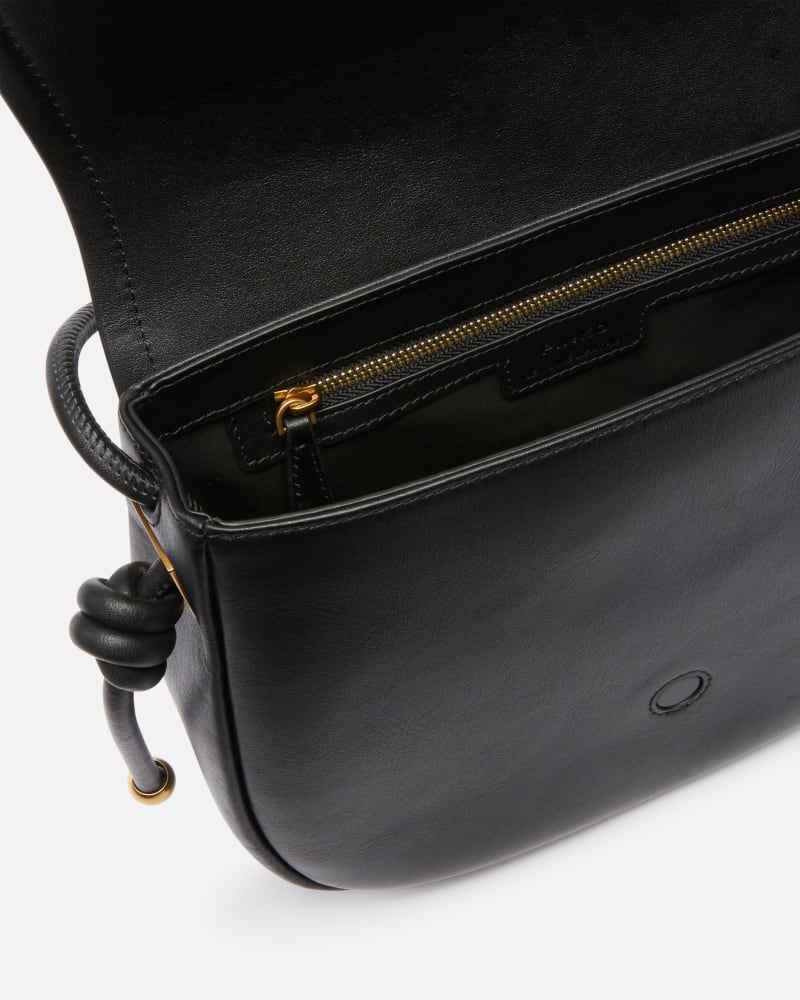 Borsa grande a tracolla in pelle con nodi