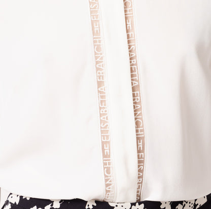 Camicia in georgette con bande lettering