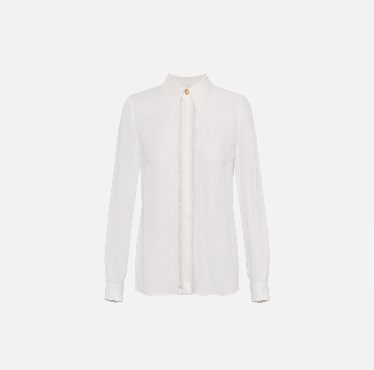 Camicia in georgette con bande lettering