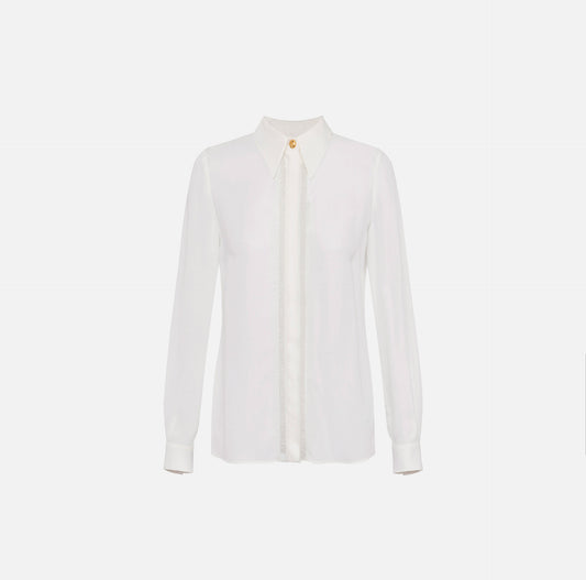 Camicia in georgette con bande lettering