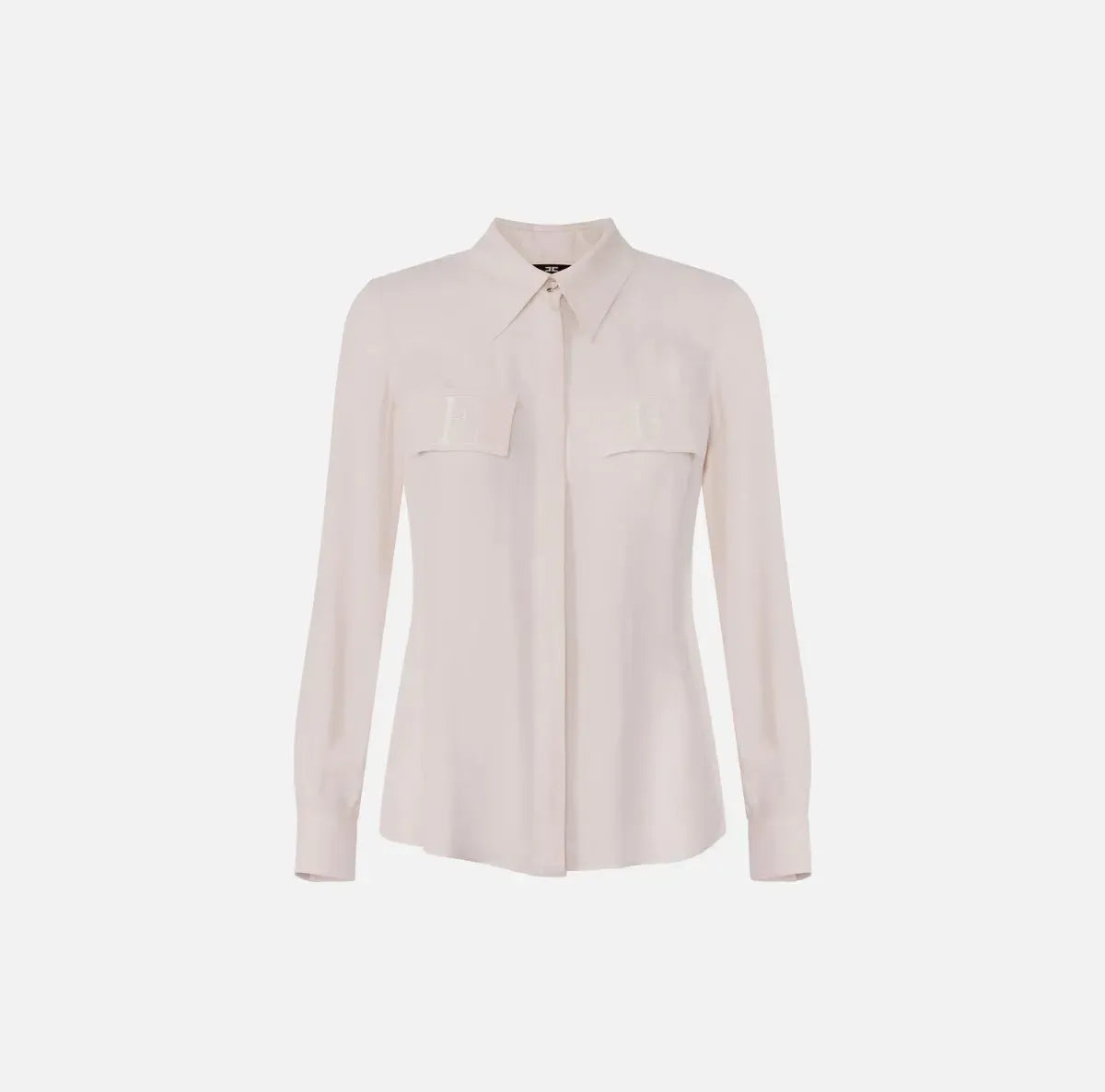 Camicia in georgette con patte ricamate