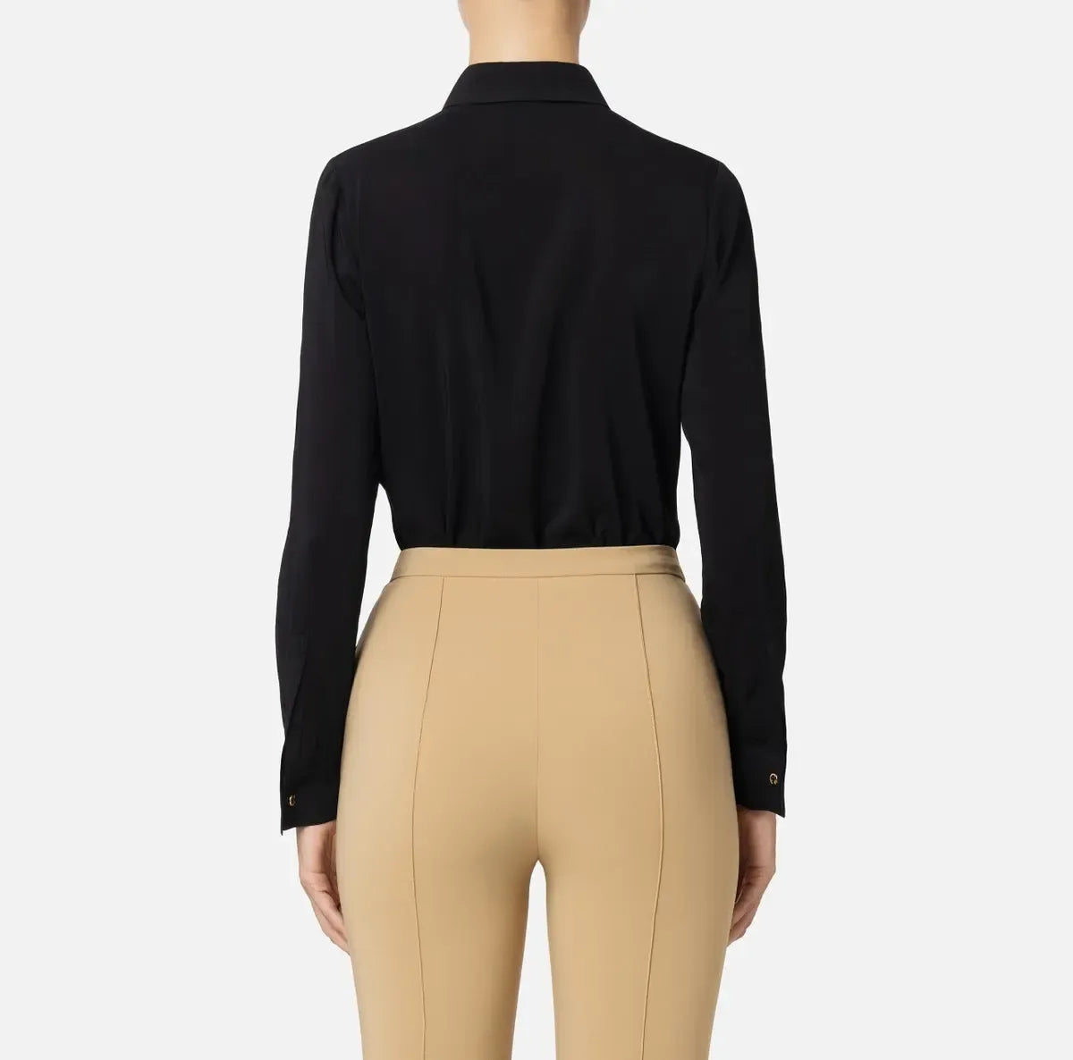 Camicia in georgette stretch con fiocco