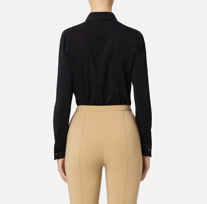 Camicia in georgette stretch con fiocco