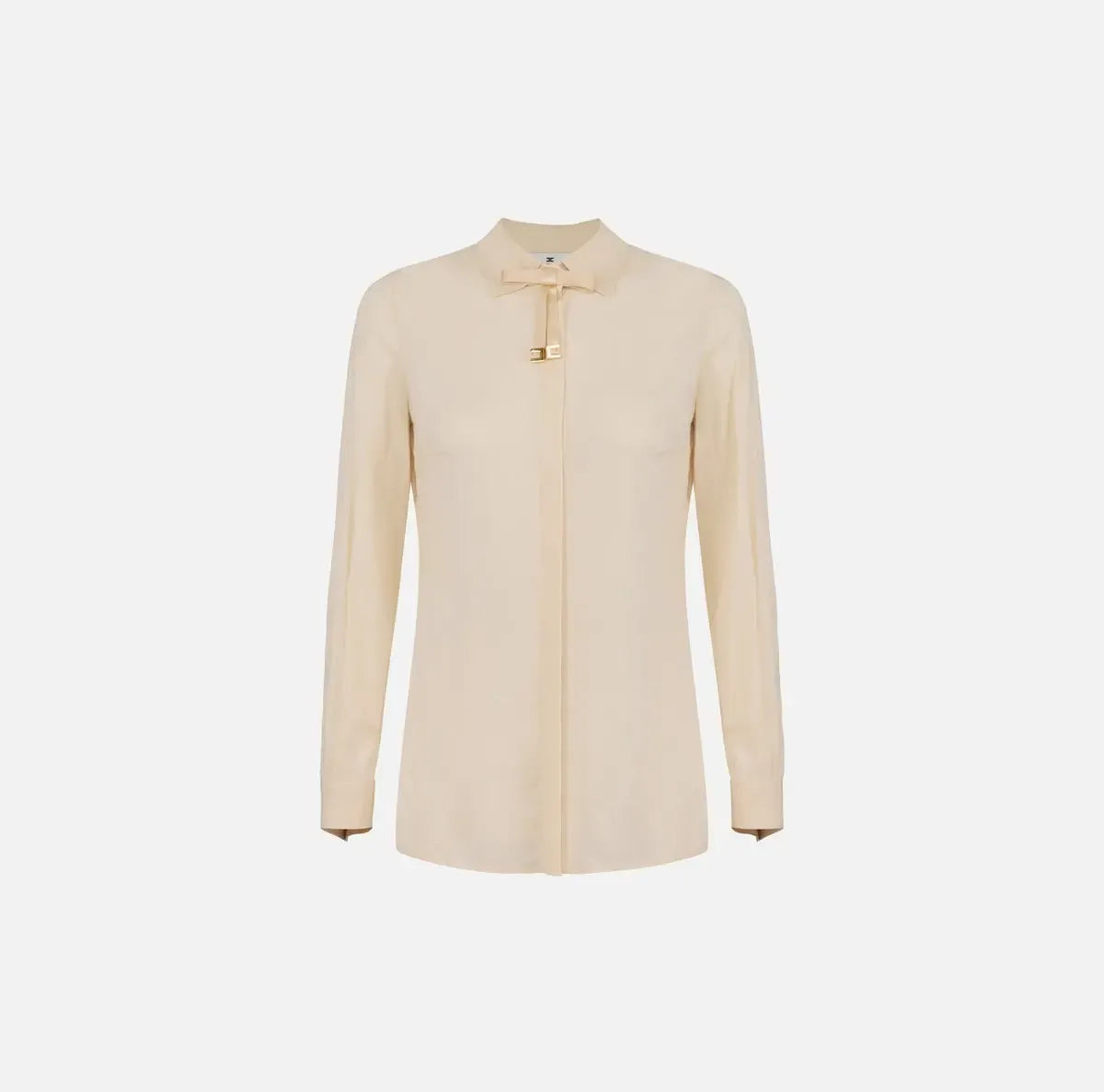 Camicia in georgette stretch con fiocco