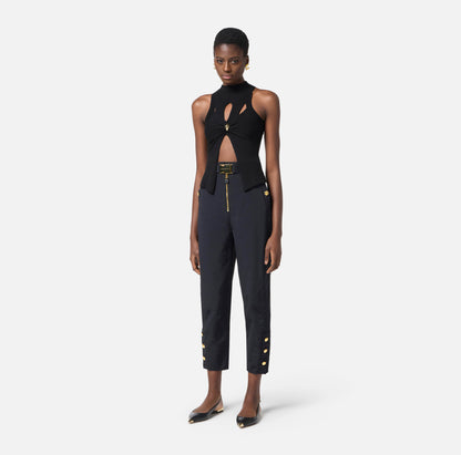 Canotta a costine con cut-out