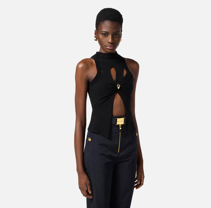 Canotta a costine con cut-out