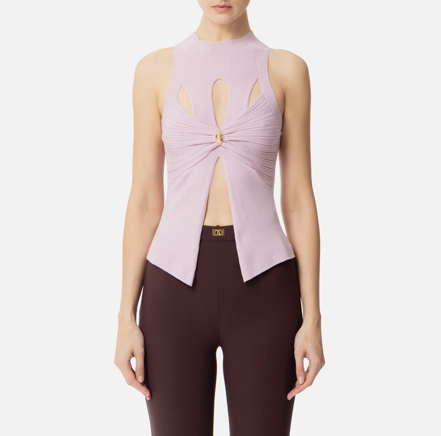 Canotta a costine con cut-out