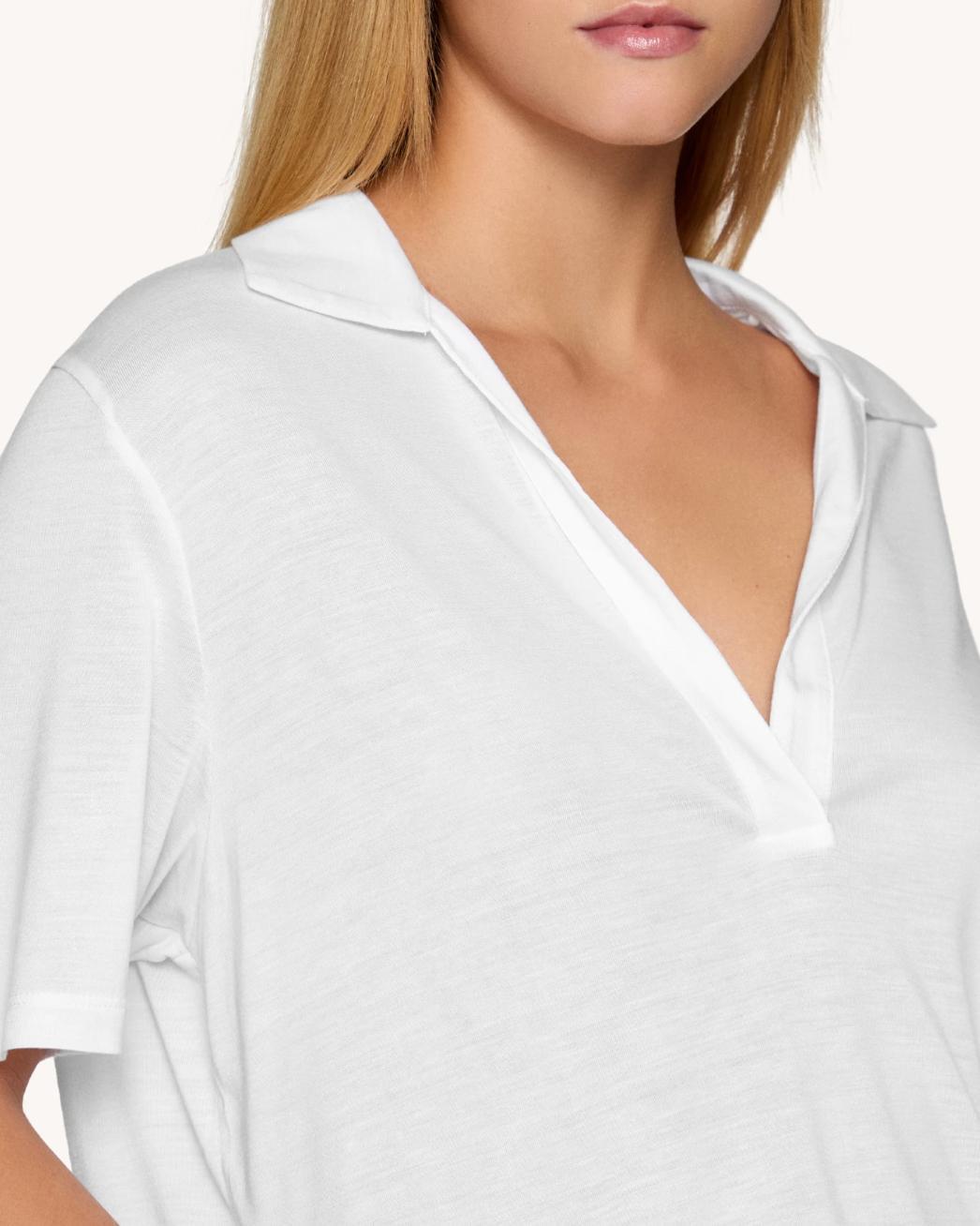 Dondup Polo scollo V regular in modal e seta
