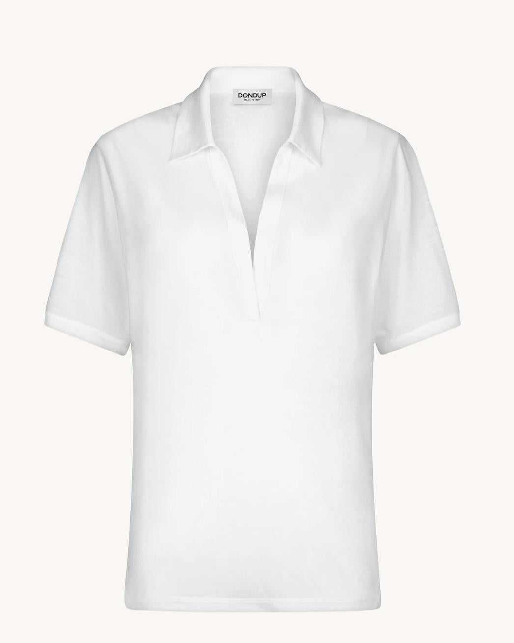 Dondup Polo scollo V regular in modal e seta
