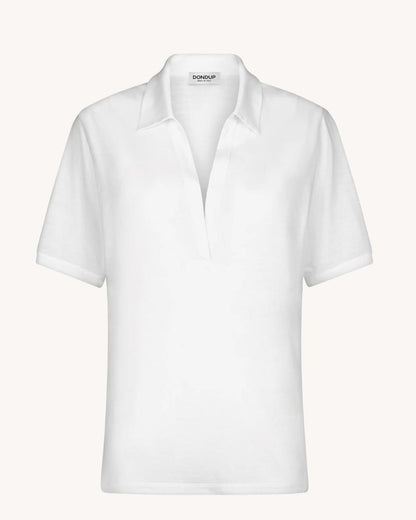 Dondup Polo scollo V regular in modal e seta