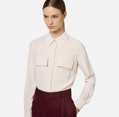 Elisabetta Franchi - Camicia In Georgette Con Patte Ricamate