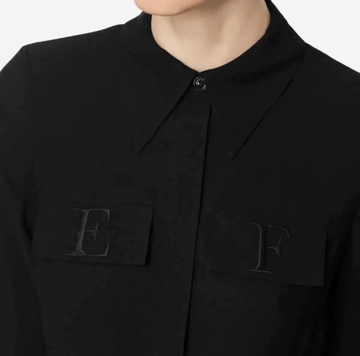 Elisabetta Franchi - Camicia In Georgette Con Patte Ricamate