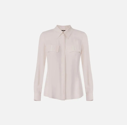 Elisabetta Franchi - Camicia In Georgette Con Patte Ricamate