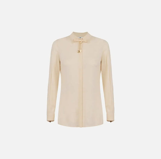 Elisabetta Franchi - Camicia In Georgette Stretch Con Fiocco