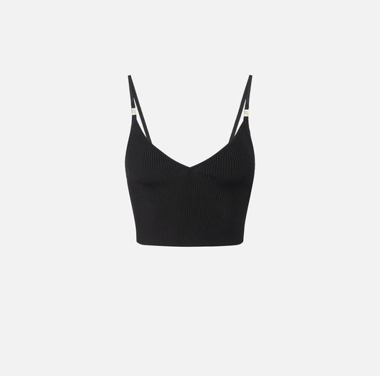 Elisabetta Franchi - Top Bustier In Viscosa Effetto Plissé