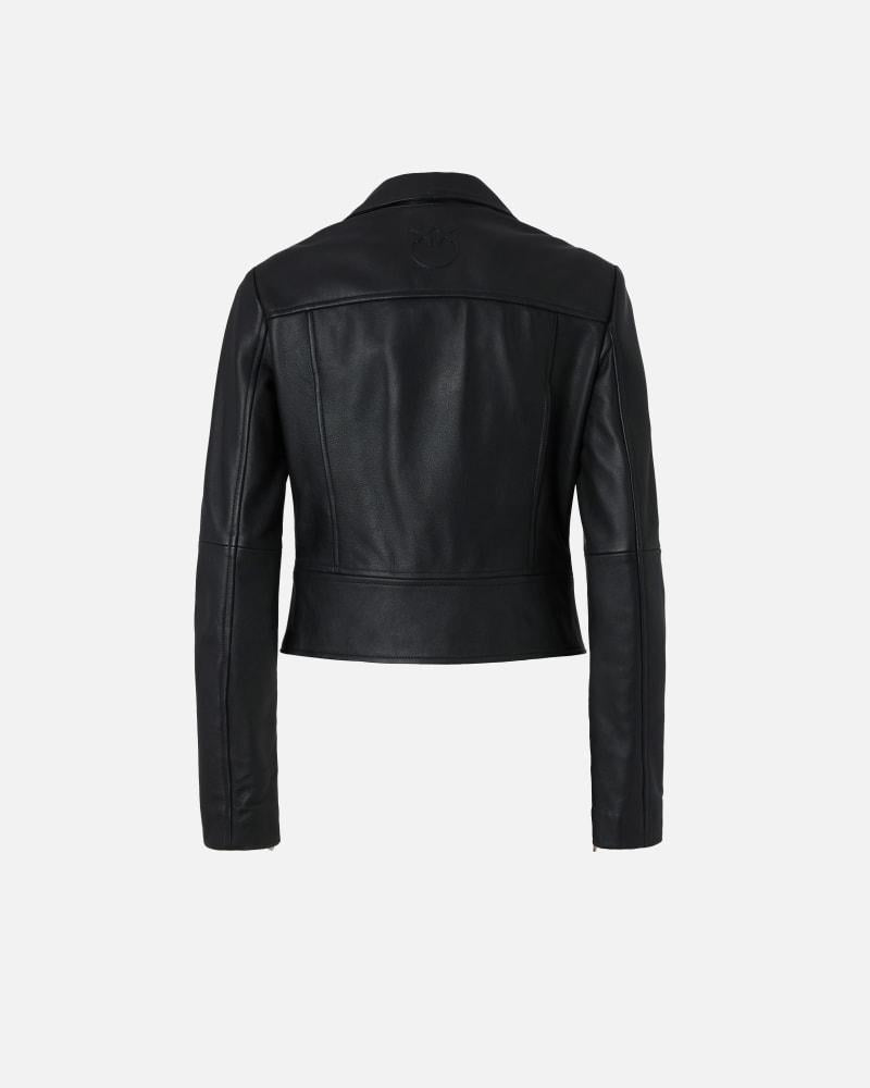 Giacca biker corta in nappa con zip