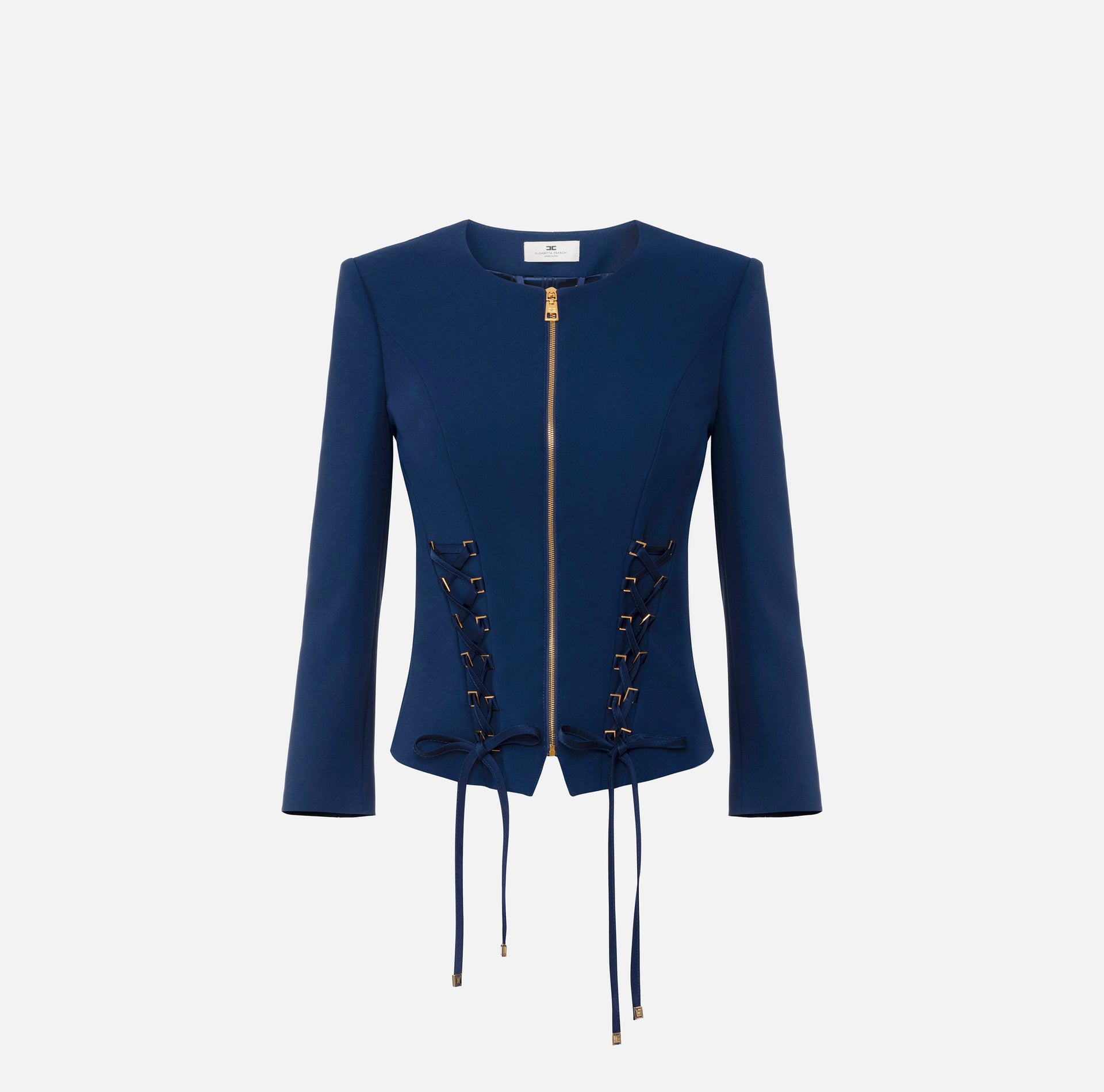 Giacca in crêpe con lacci criss-cross