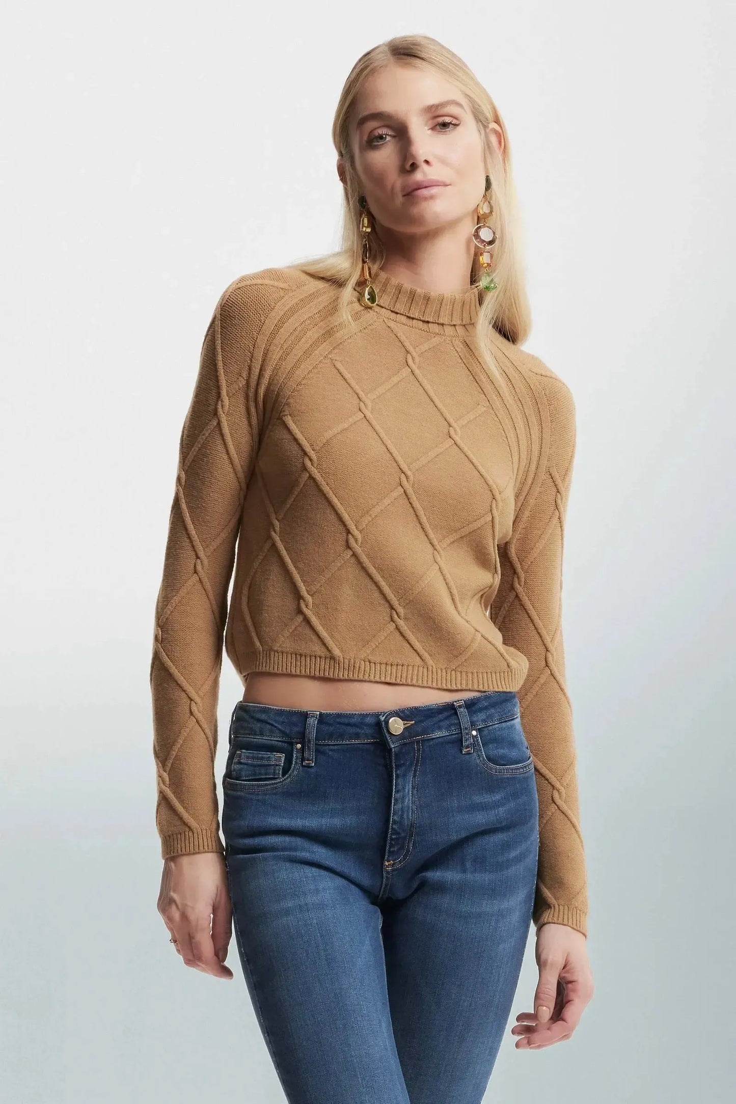KOCCA - Kocca - Maglia A Collo Alto Con Motivo A Rombi - Maglia Deanna