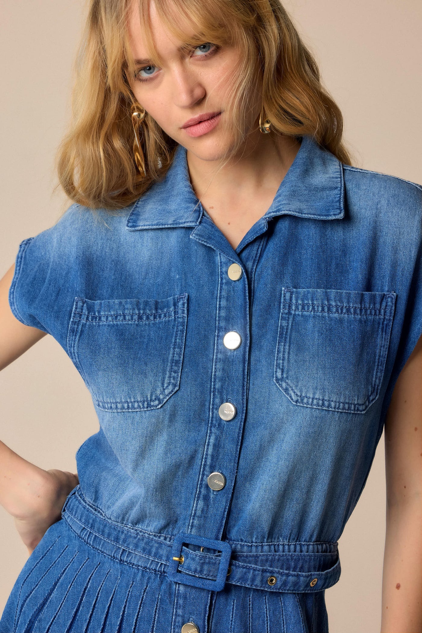 Kocca Abito midi in denim AMEL